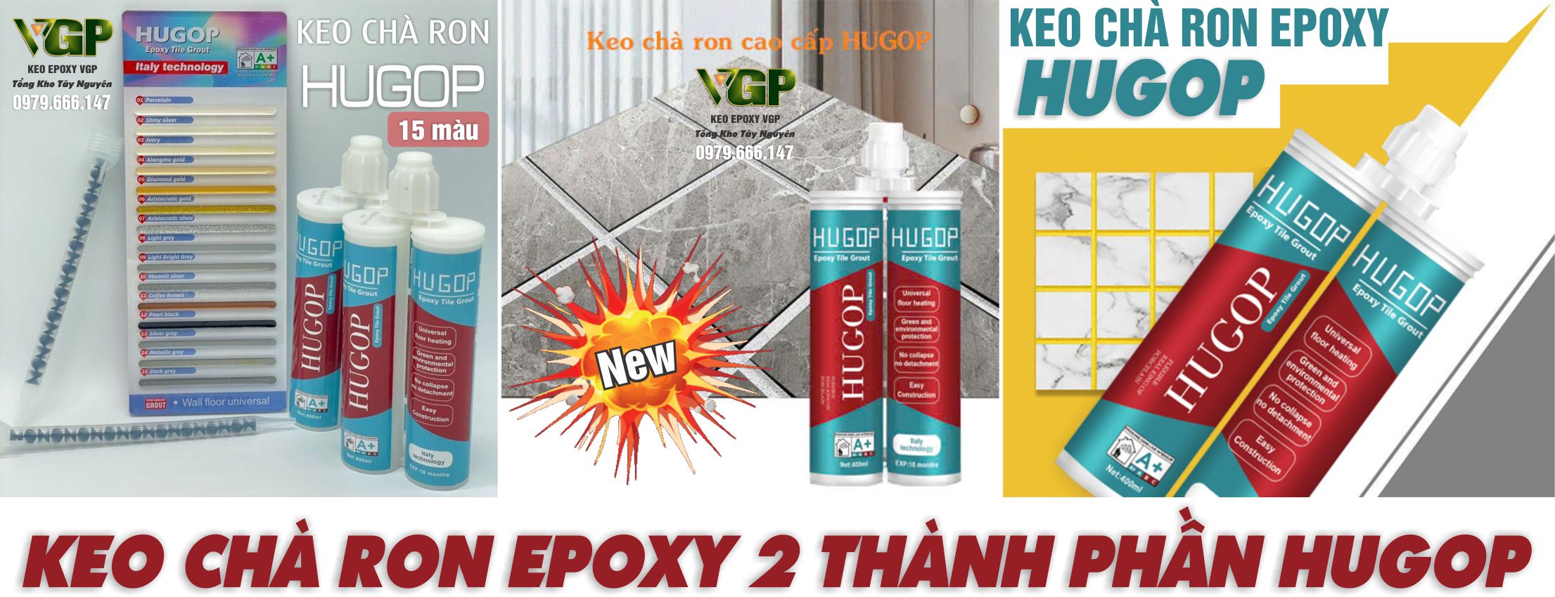 Keo chà ron epoxy 2 thành phần Hugop chất lượng cao